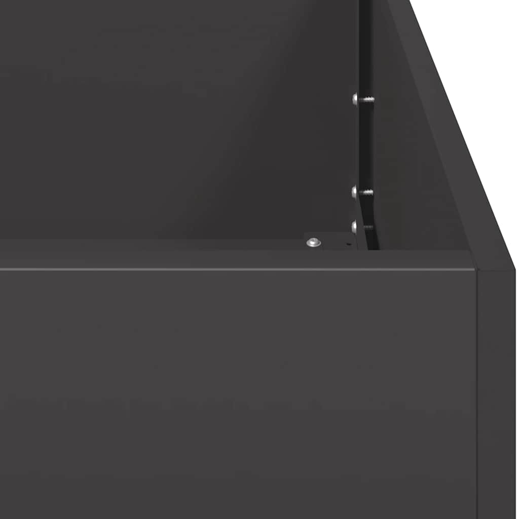 Fioriera Nera 200x80x40 cm in Acciaio - homemem39