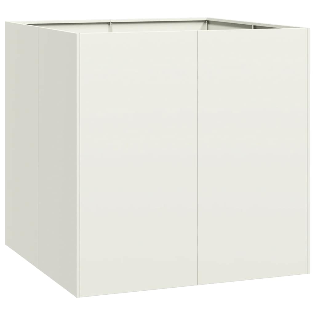 Fioriera Bianca 80x80x80 cm in Acciaio - homemem39