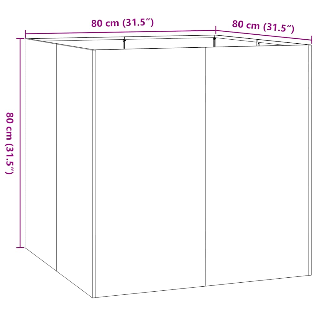 Fioriera 80x80x80 cm in Acciaio Inox | homemem39