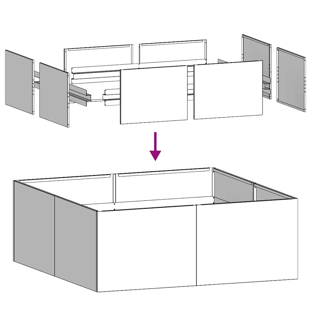 Fioriera 80x80x30 cm in Acciaio Inox