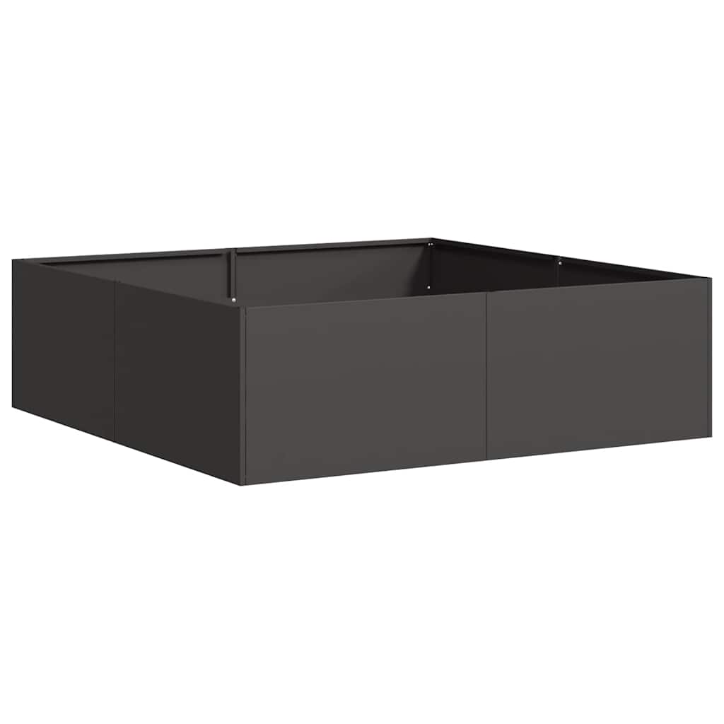 Fioriera Nera 100x100x30 cm in Acciaio - homemem39