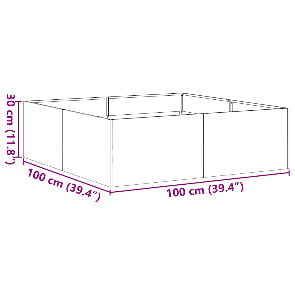 Fioriera 100x100x30 cm in Acciaio Inox | homemem39