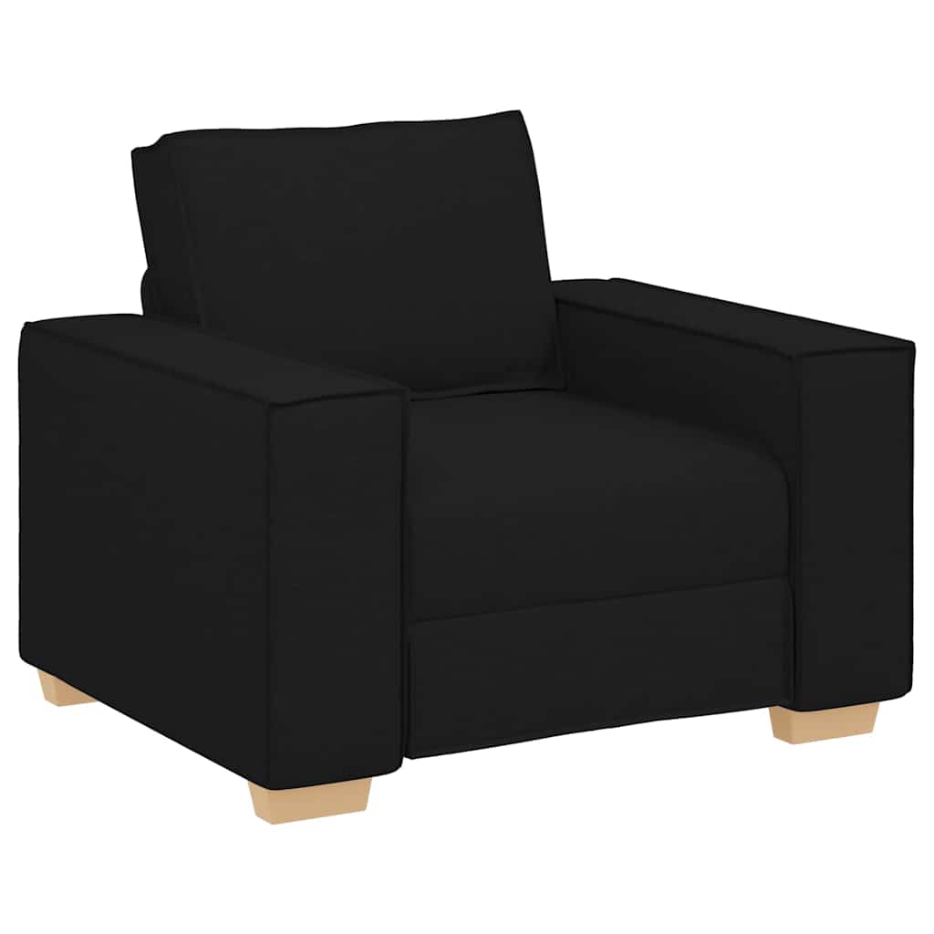 Set di divani con cuscino 3 pcs Nero 220 x 78 x 84 cm Tessuto
