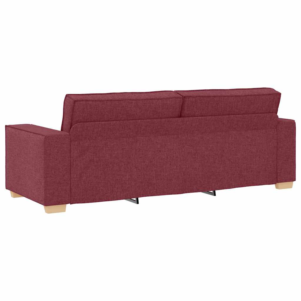 Set di divani 3 pcs Rosso Vino 220 x 78 x 84 cm Tessuto