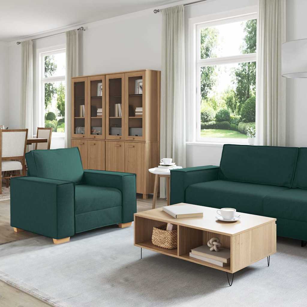 Set di divani 3 pcs Verde Scuro 220 x 78 x 84 cm Tessuto