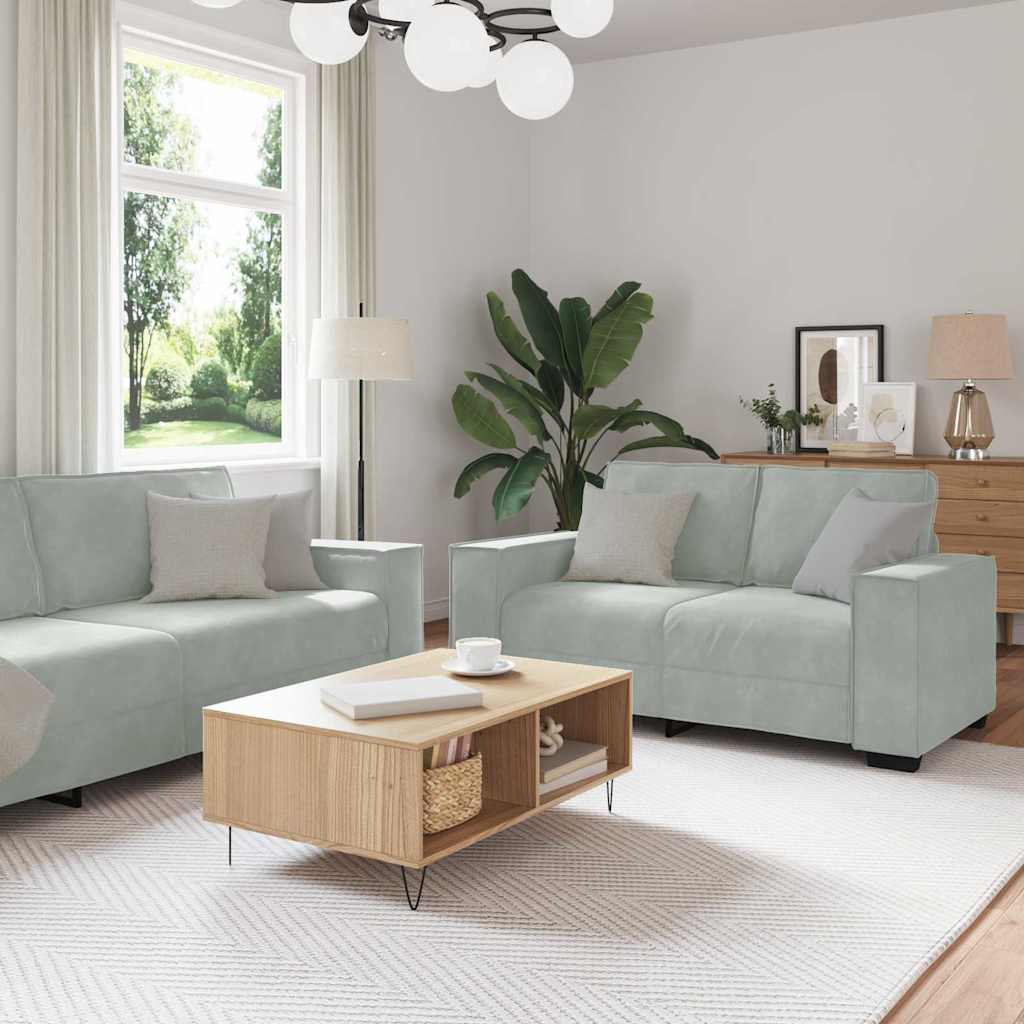 Set di divani con cuscino 3 pcs Grigio 220 x 78 x 84 cm Velluto