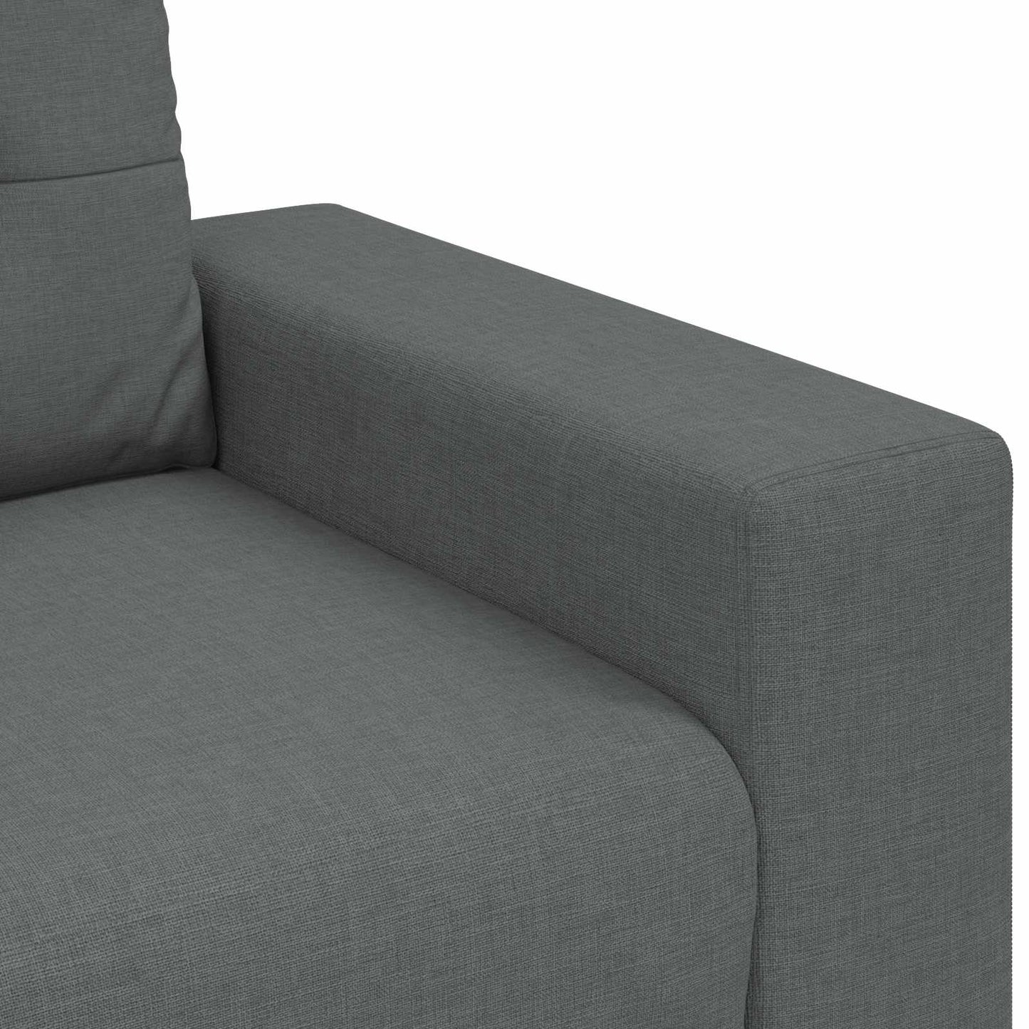 Divano 3 pcs Grigio scuro 221 x 80 x 80 cm Tessuto misto lino | homemem39