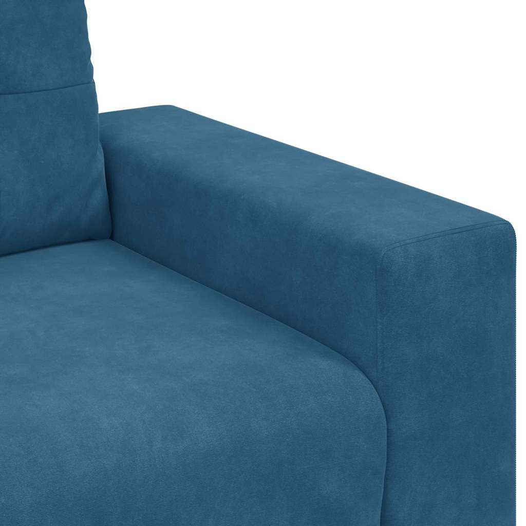 Set di divani 3 pz Blu Velluto
