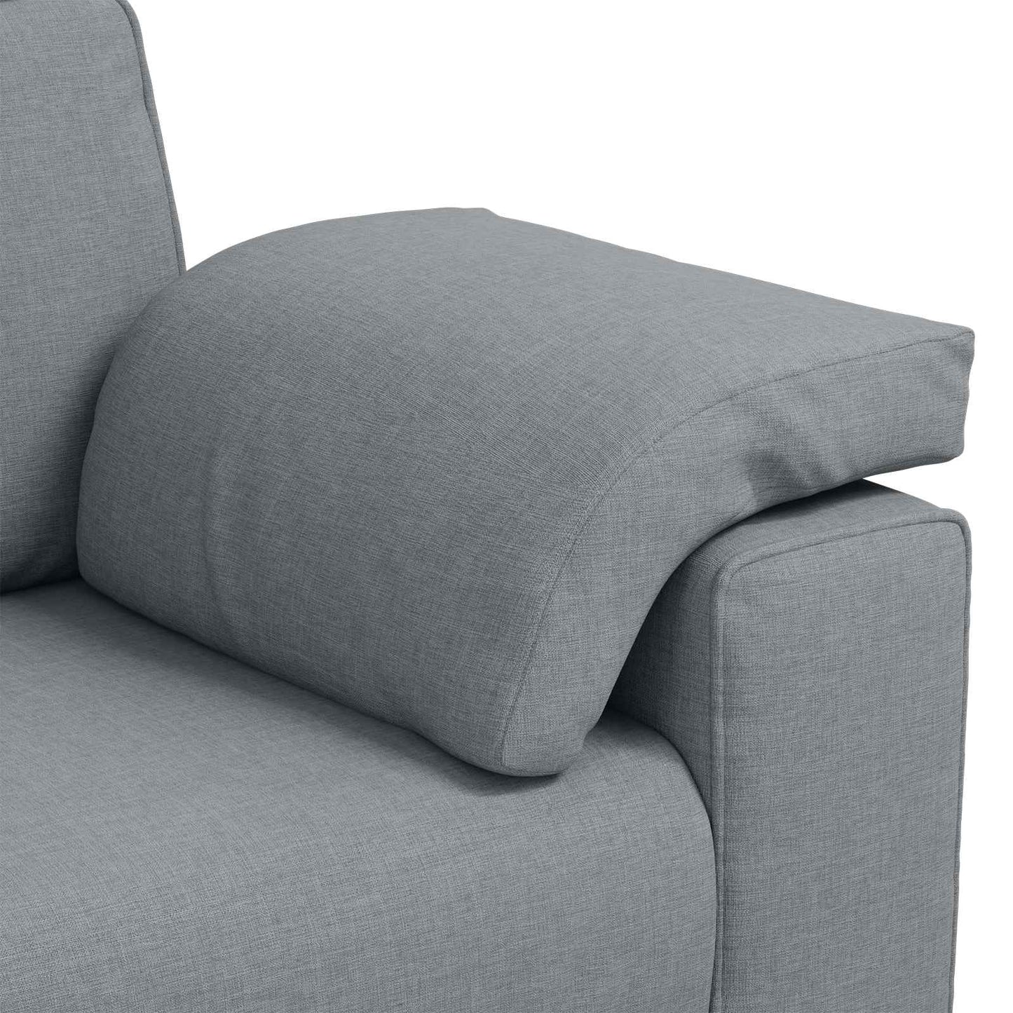 Divano 3 pz Grigio chiaro Tessuto misto lino