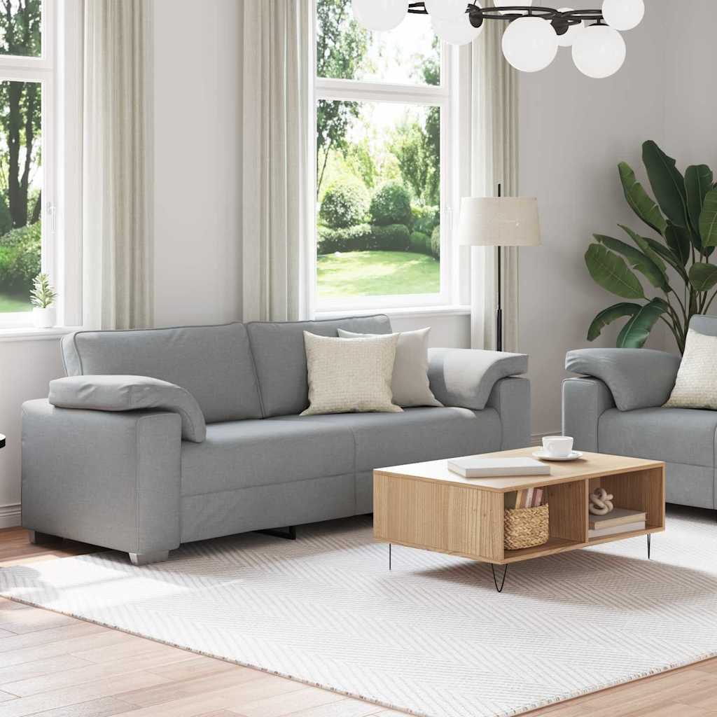 Set di divani 2 pcs Grigio chiaro 219 x 77 x 82 cm Tessuto