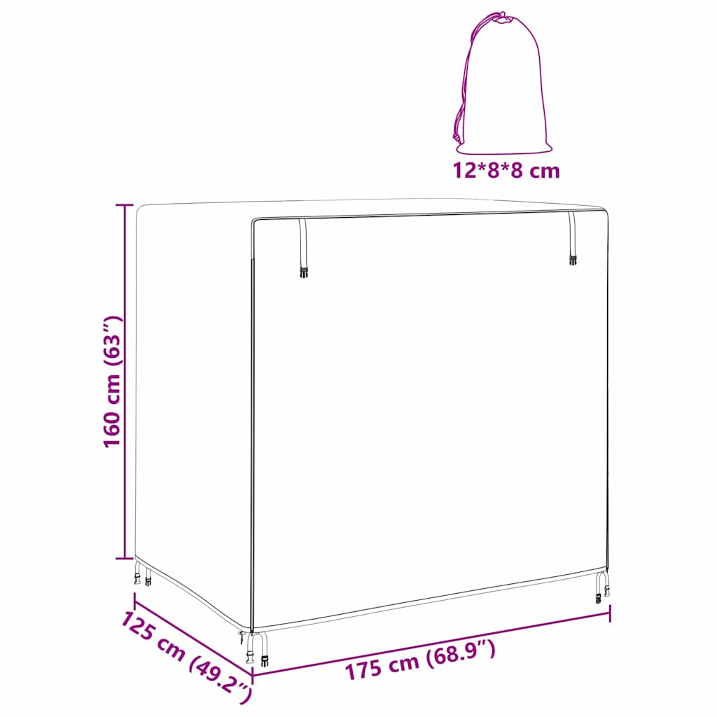 Copertura per dondolo da esterno Nero 175 x 125 x 180 cm | homemem39
