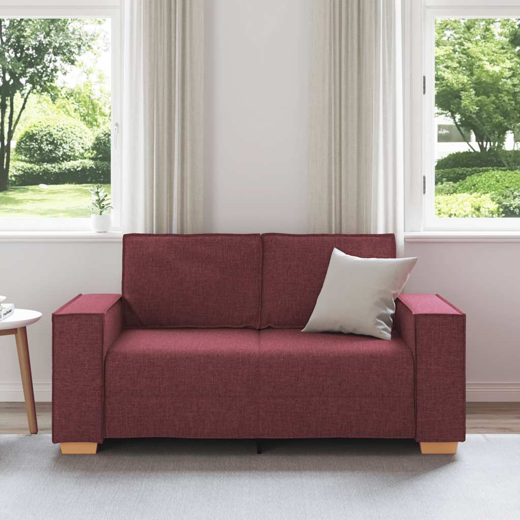 Divano a 2 posti rosso vino 160x78x84 cm in tessuto - homemem39