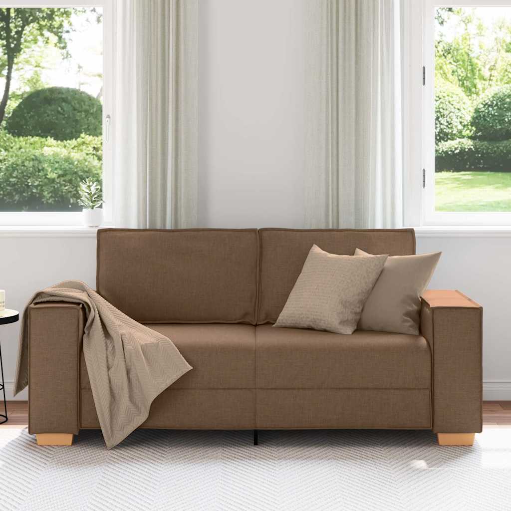 Divano a 2 posti Marrone 180x78x84 cm Tessuto - homemem39