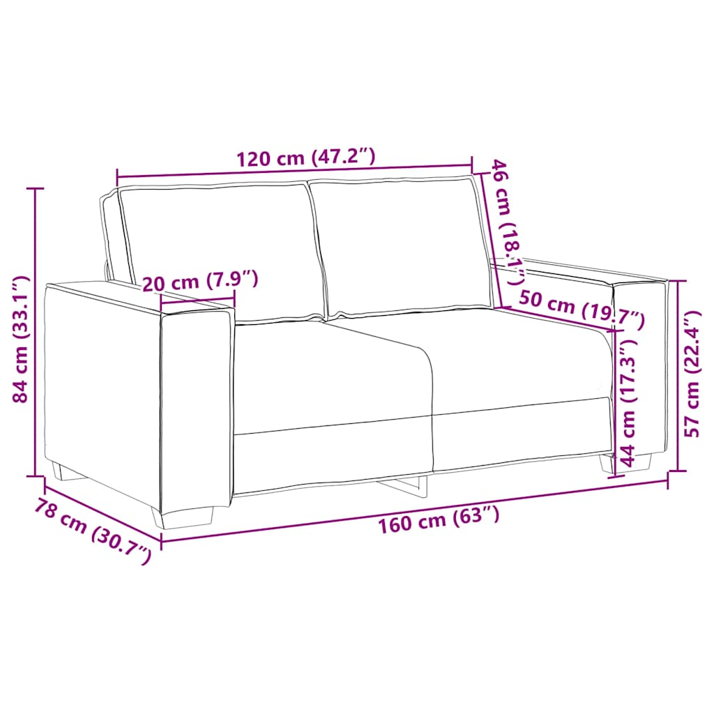 Divano a 2 Posti Nero 160x78x84 cm in Velluto | homemem39
