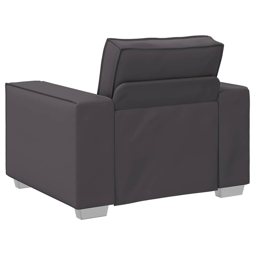Poltrona Sofa 59 cm con cuscino Grigio Pelle sintetica