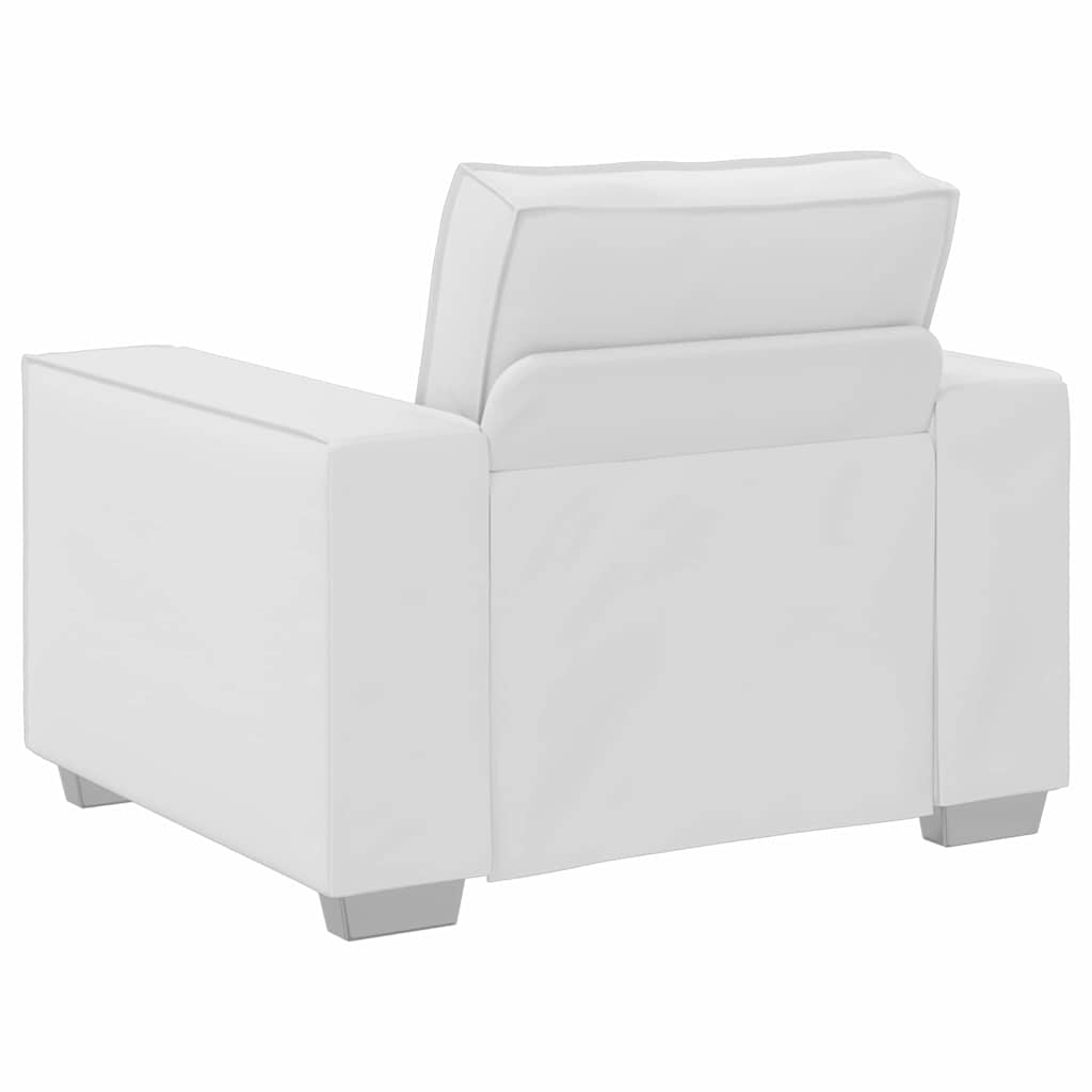 Poltrona Sofa 59 cm con cuscino Bianco Pelle sintetica