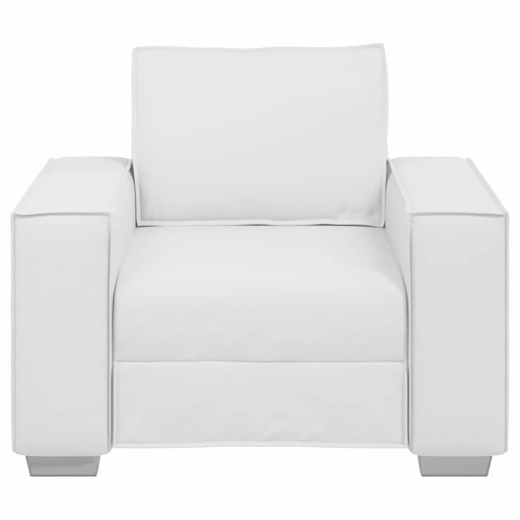 Poltrona Sofa 59 cm con cuscino Bianco Pelle sintetica