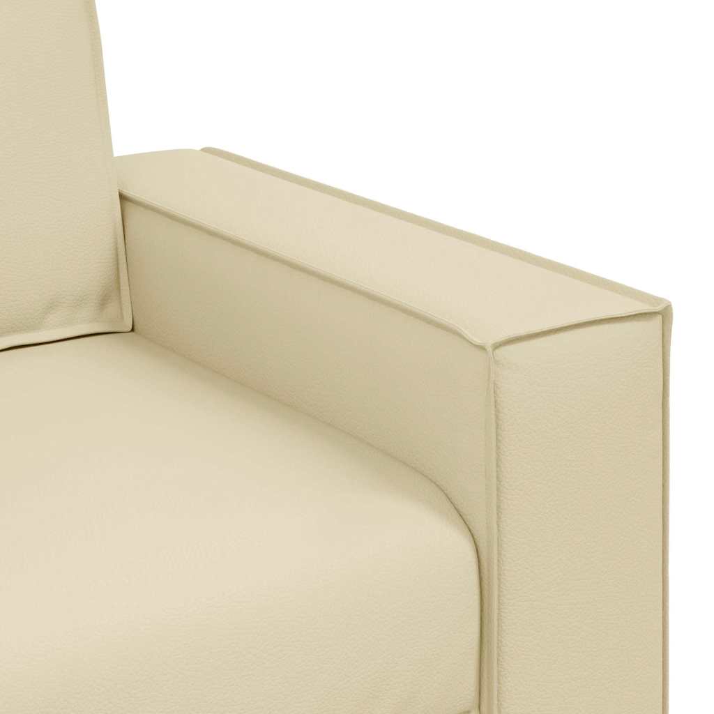Divano Loveseat 120 cm con cuscino Crema Pelle sintetica