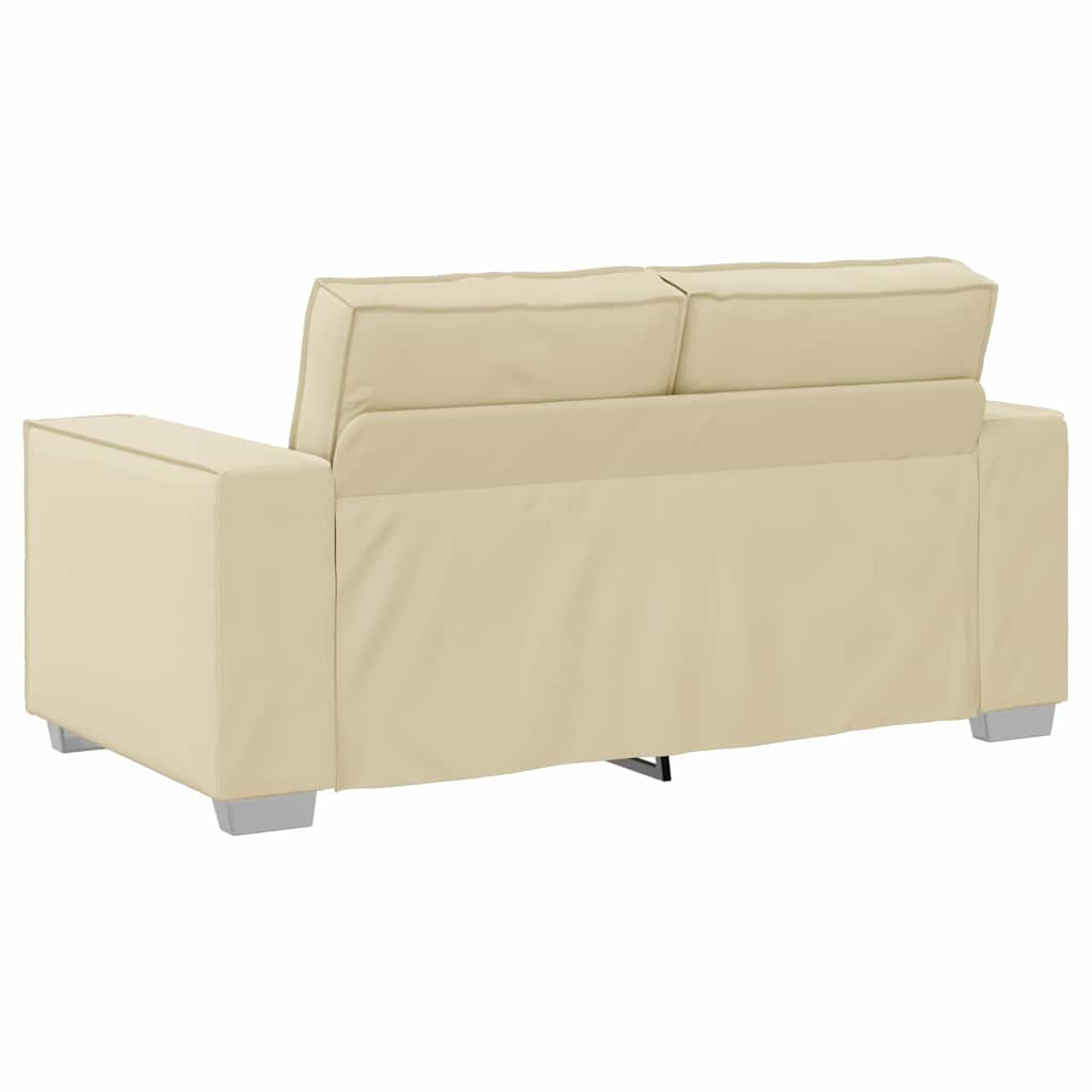 Divano Loveseat 120 cm con cuscino Crema Pelle sintetica