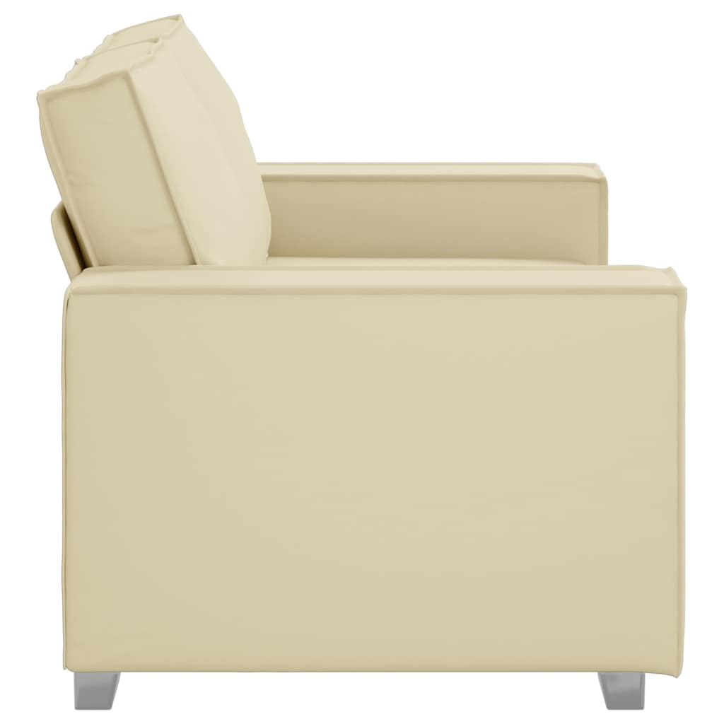 Divano Loveseat 120 cm con cuscino Crema Pelle sintetica