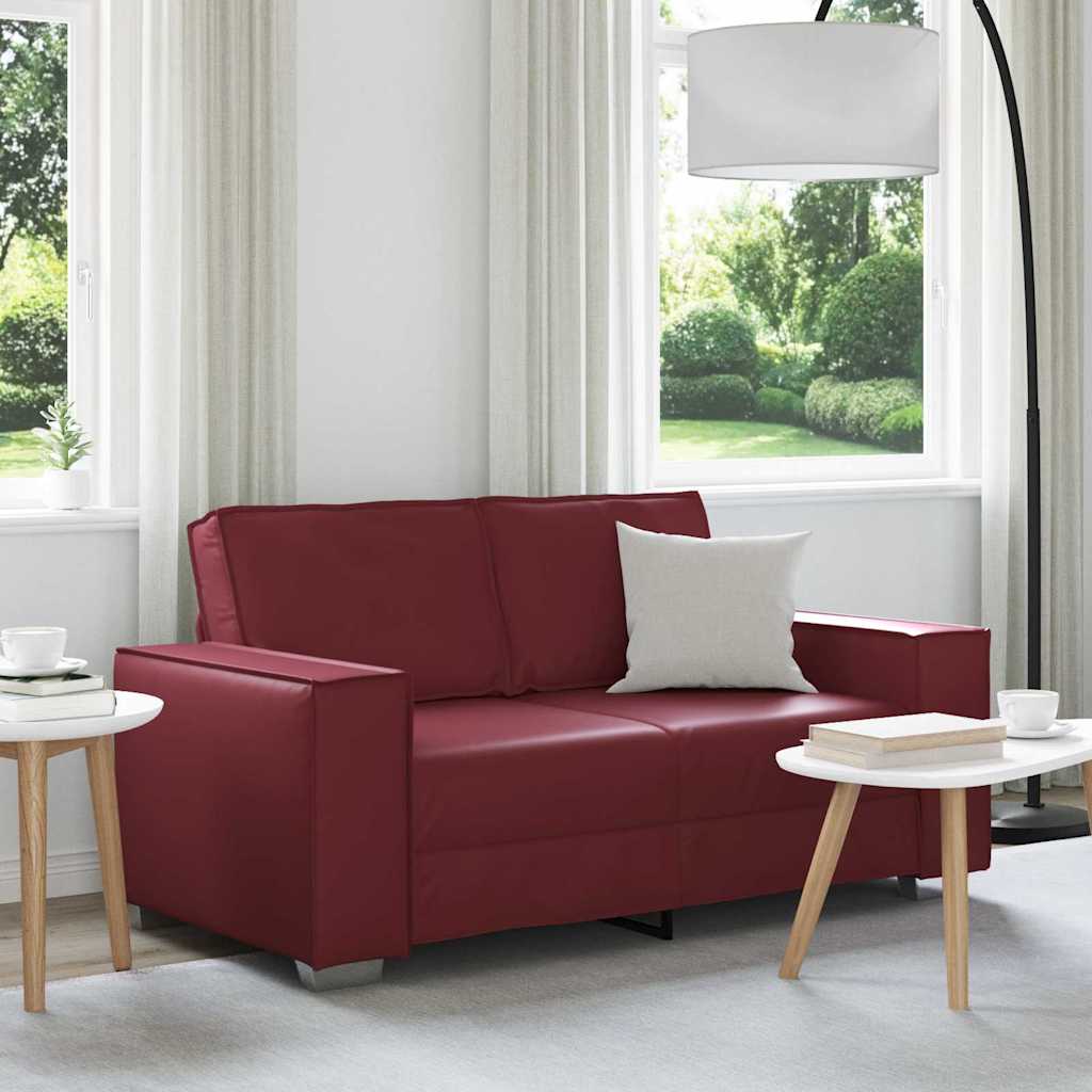 Loveseat 160 cm con cuscino Rosso vino Pelle sintetica