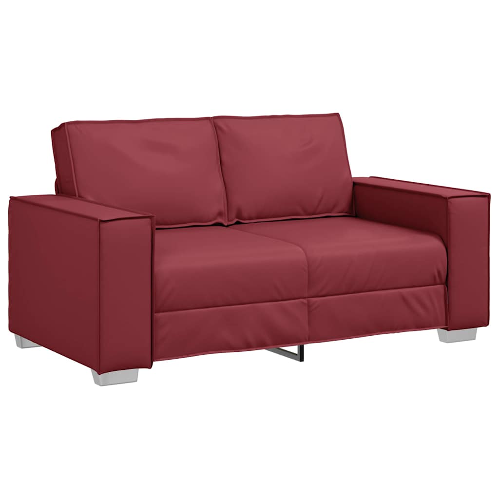 Loveseat 160 cm con cuscino Rosso vino Pelle sintetica