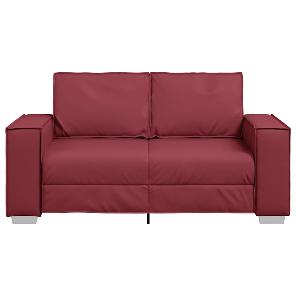 Loveseat 160 cm con cuscino Rosso vino Pelle sintetica