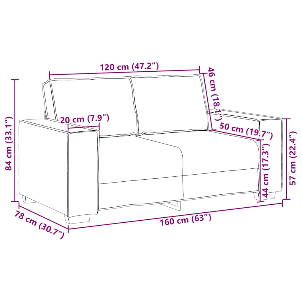 Loveseat 160 cm con cuscino Rosso vino Pelle sintetica