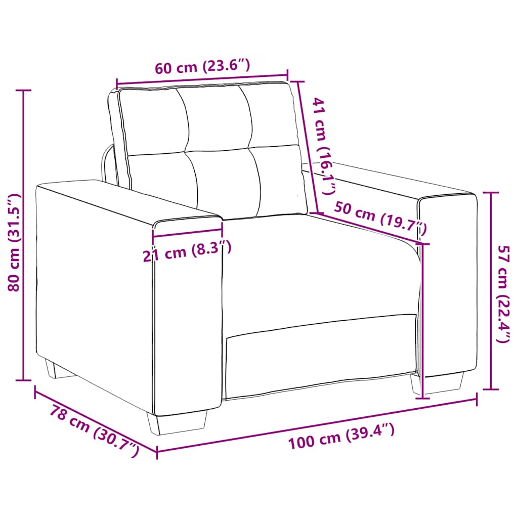 Divano Sedia Grigio Scuro 100x78x80 cm Velluto | homemem39