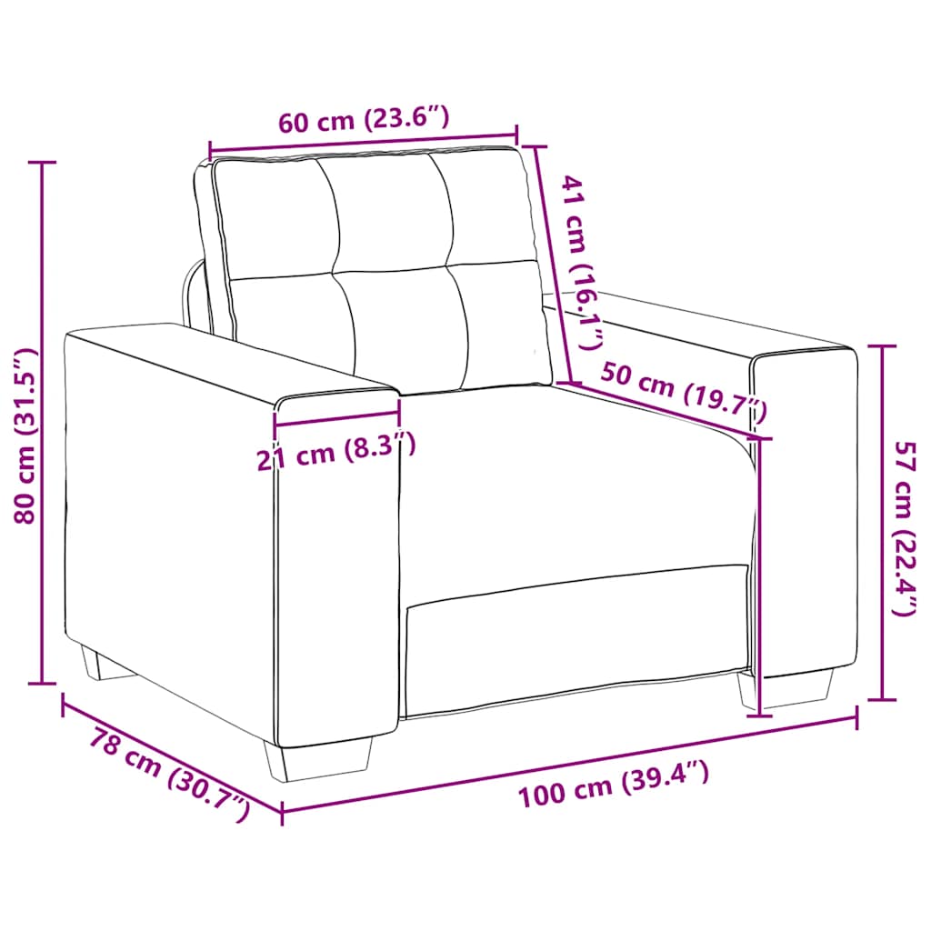 Divano Sedia Blu 100x78x80 cm Velluto | homemem39