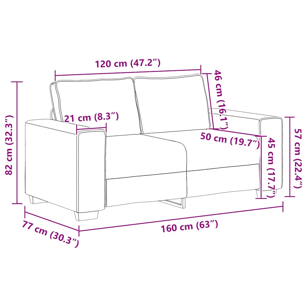 Divano Divanetto Grigio Chiaro 160x77x82cm Tessuto di Velluto a Coste | homemem39