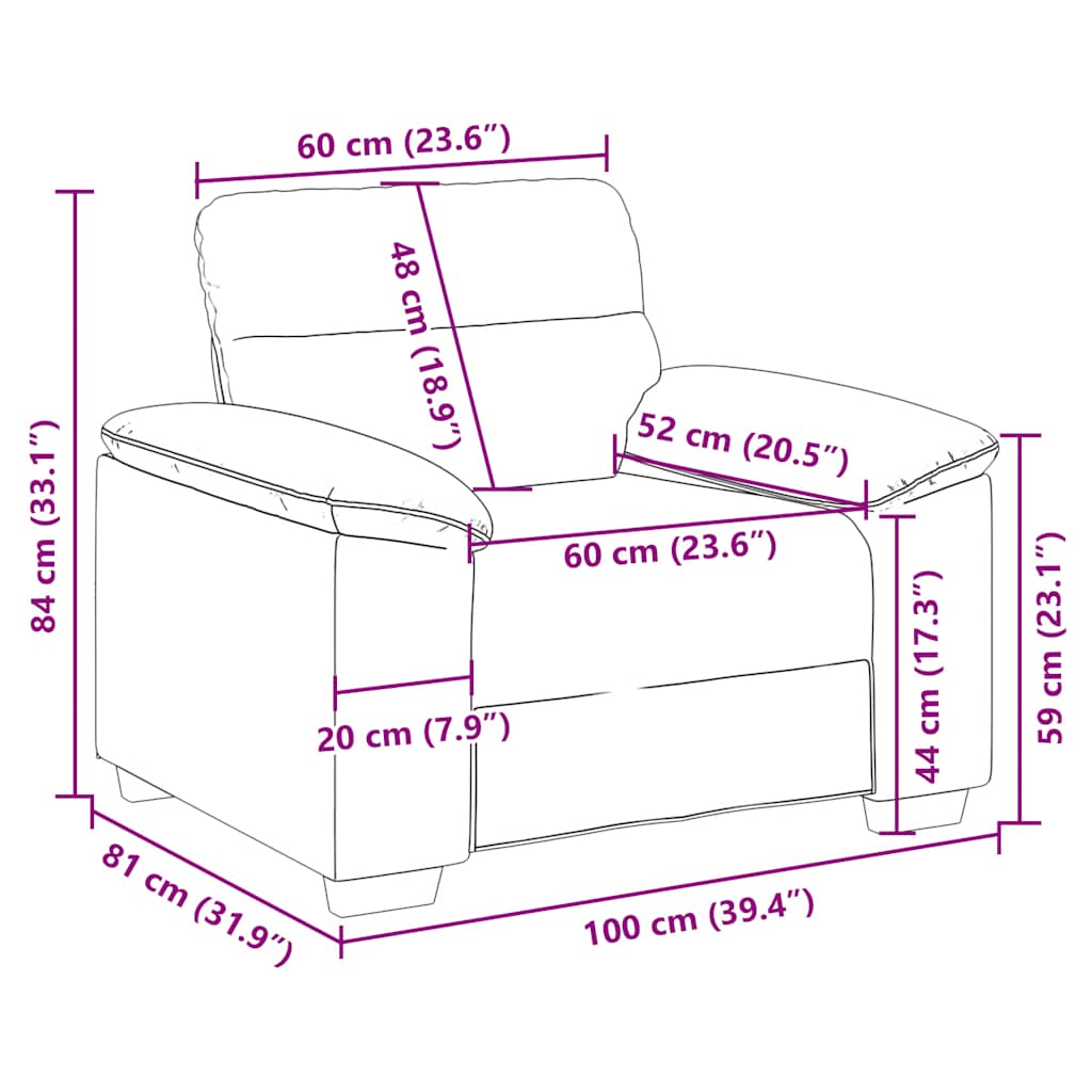 Poltrona Marrone 100x81x84 cm in Tessuto | homemem39