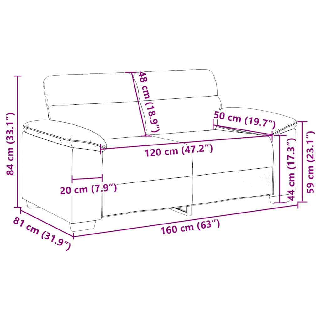 Divano a 2 Posti Verde Scuro 160x81x84 cm in Tessuto | homemem39