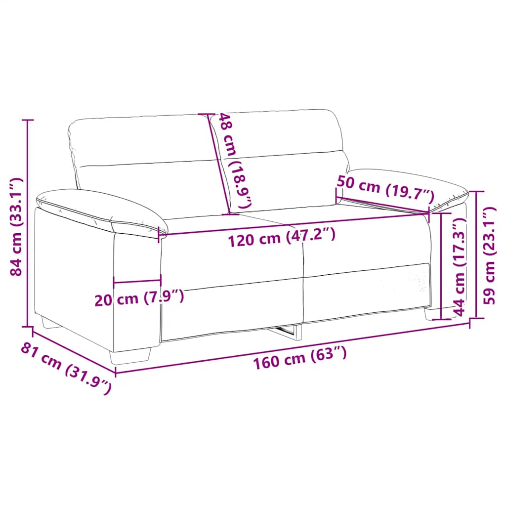 Divano a 2 posti nero 160x81x84 cm in similpelle | homemem39