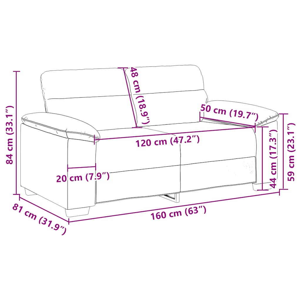 Divano a 2 posti Bianco in Similpelle 160x81x84 cm | homemem39