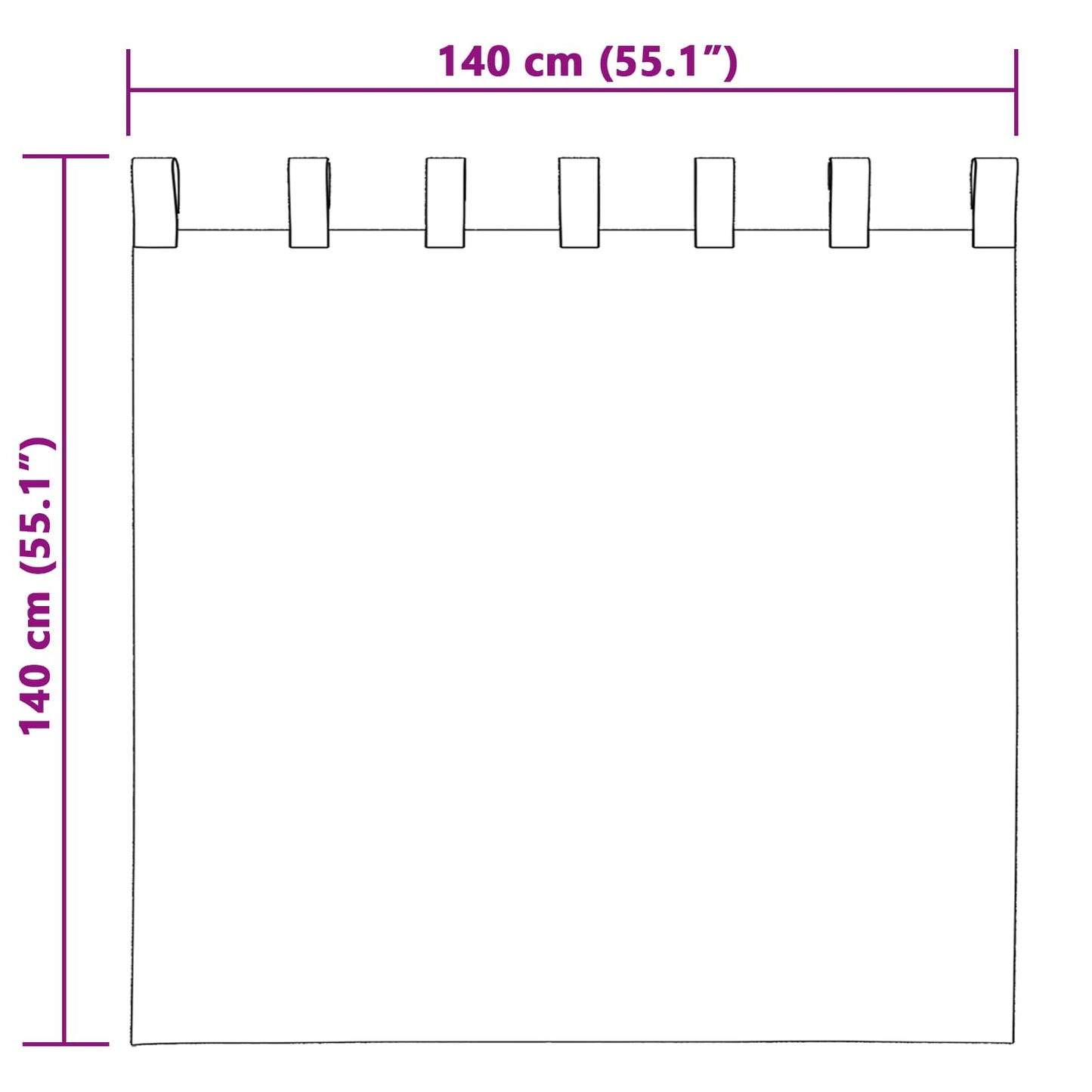 Tende oscuranti 2 pcs Rosso Vino 140 x 140 cm Velluto | homemem39