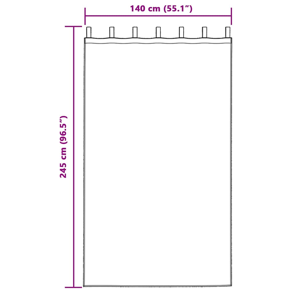 Tende Blackout con Anelli 2 pcs Bianco Puro 245 x 140 cm