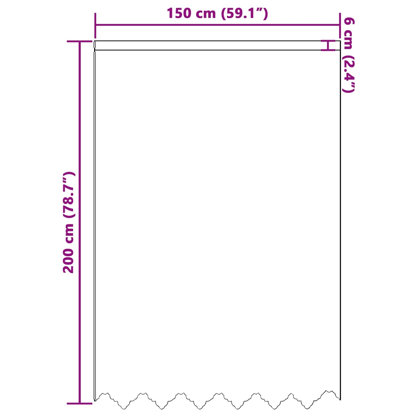 Tenda in Pizzo con tende Bianco 200 x 150 cm Poliestere | homemem39