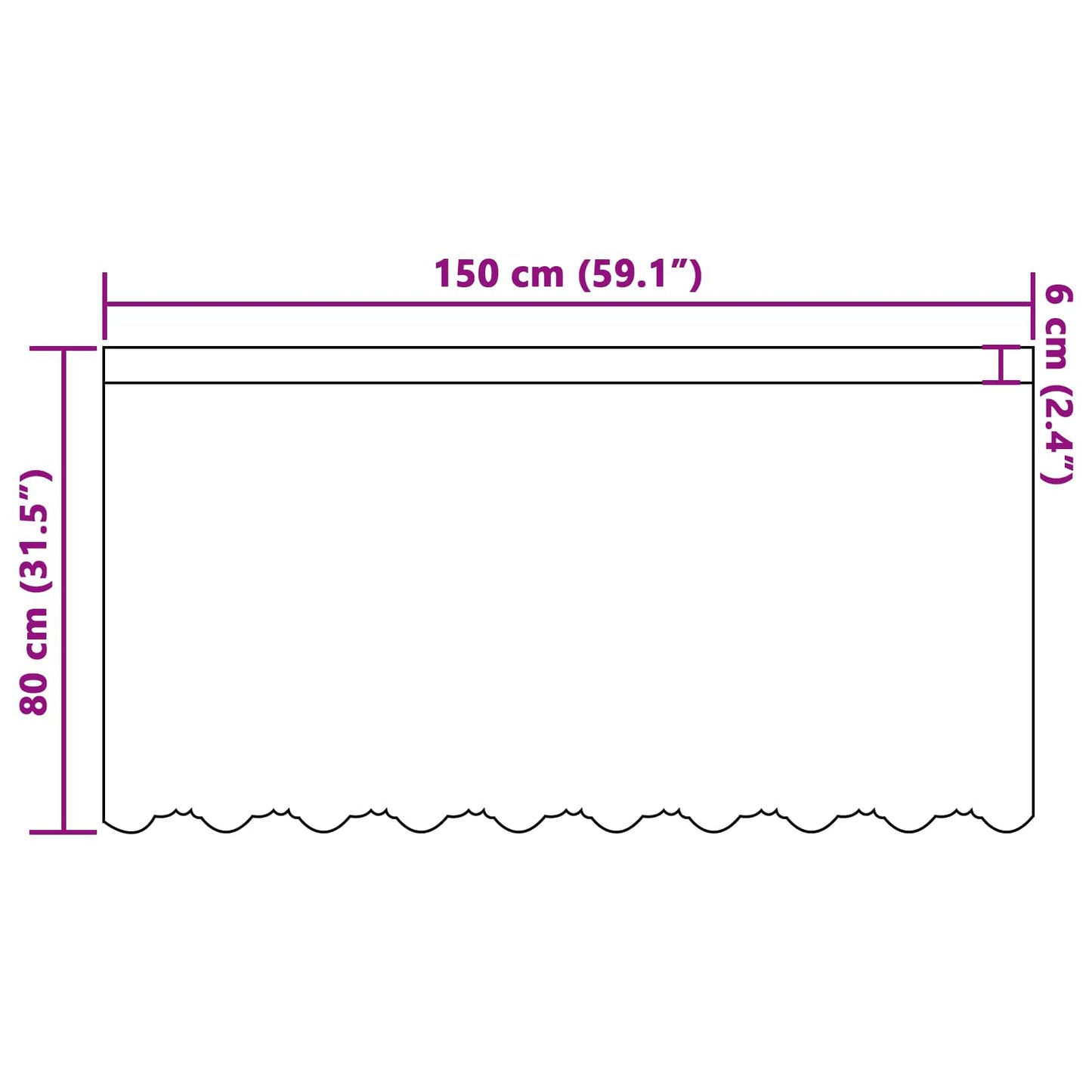 Tenda in Pizzo Bianco 80 x 150 cm Poliestere - homemem39
