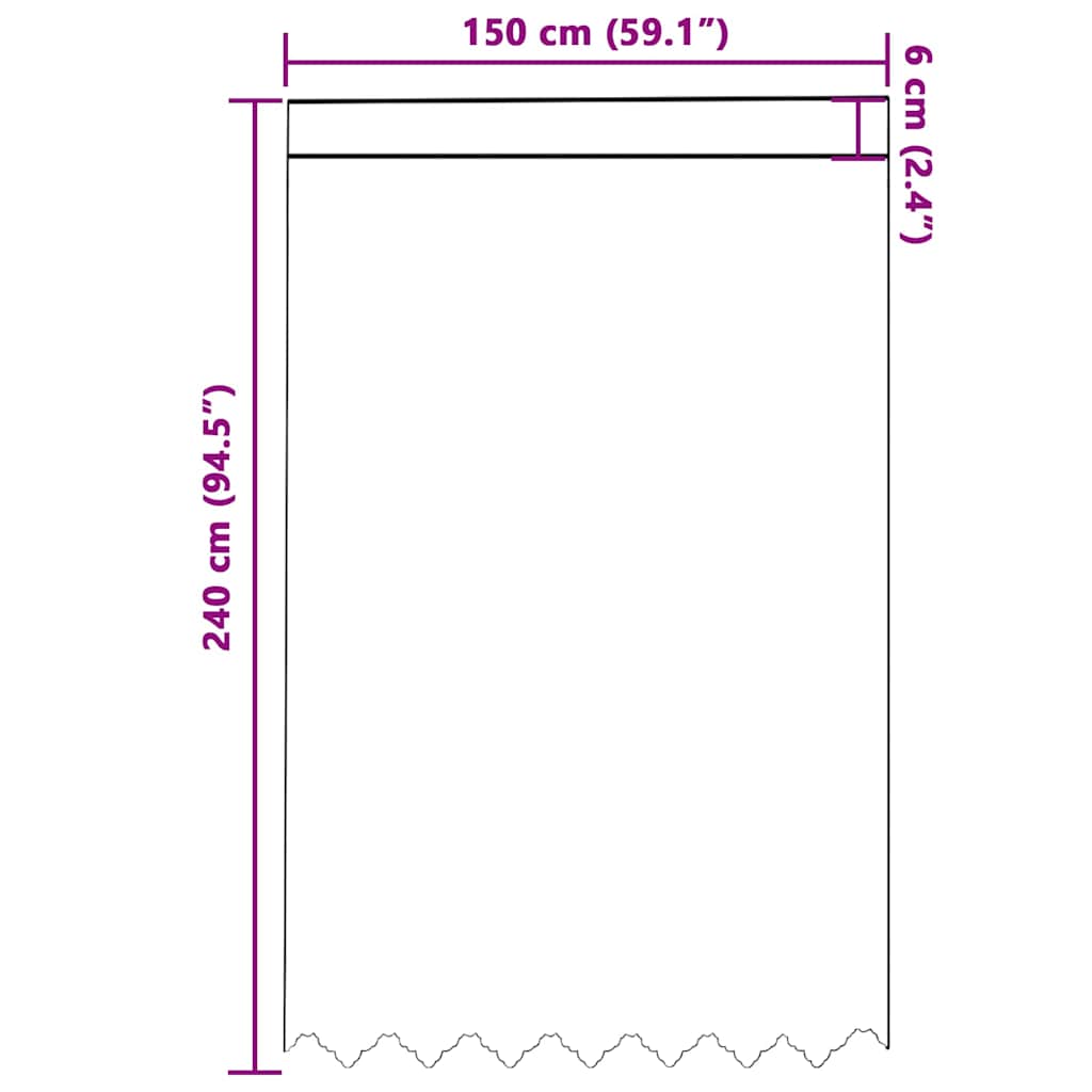 Tenda in Pizzo con tende Bianco 240 x 150 cm Poliestere