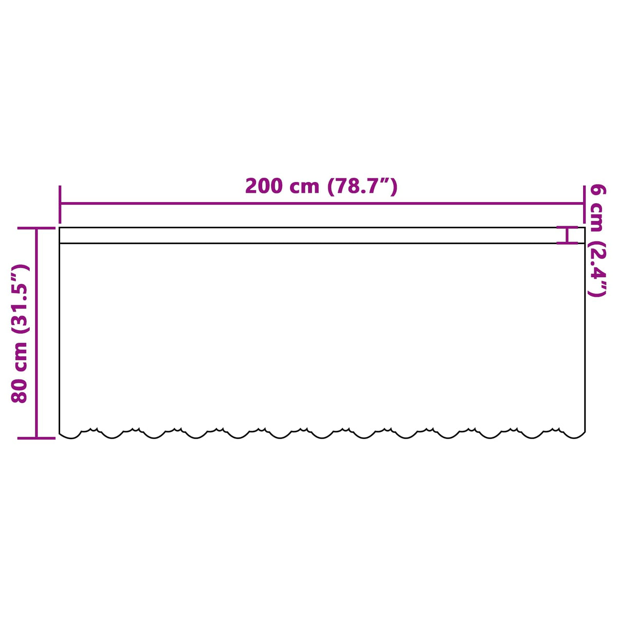 Tenda in Pizzo Bianco 80 x 200 cm Poliestere - homemem39