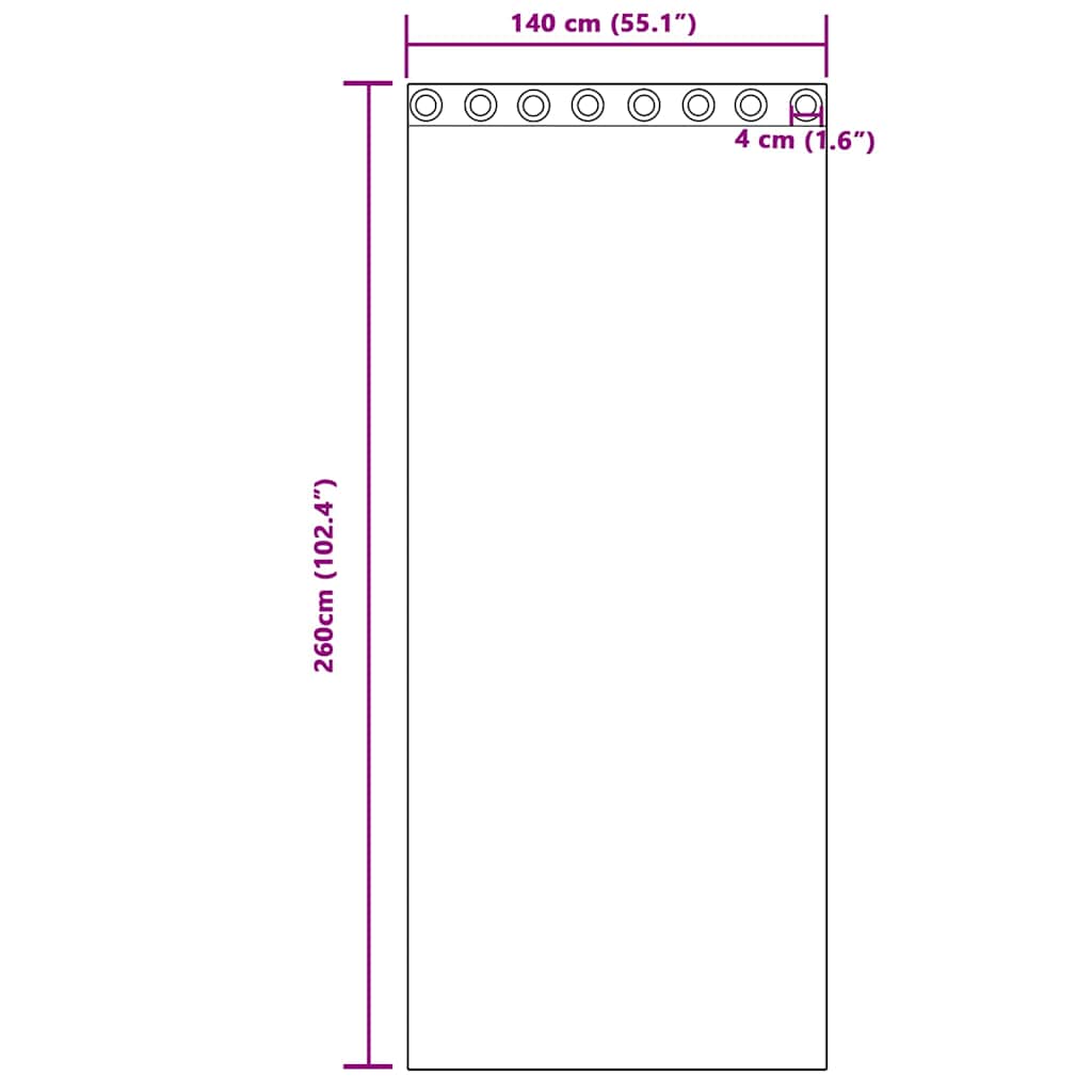 Tenda in Velo con tende 2 pcs Grigio scuro 140x260cm Poliestere