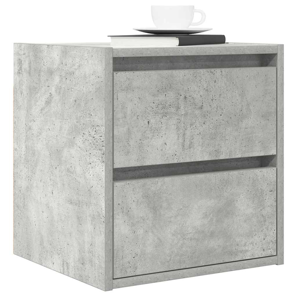 Comodino a Muro Grigio Cemento 38x34x40 cm