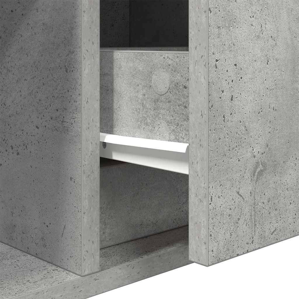 Mobili TV 2 pz Grigio Cemento 100x31x25,5 cm Legno Multistrato
