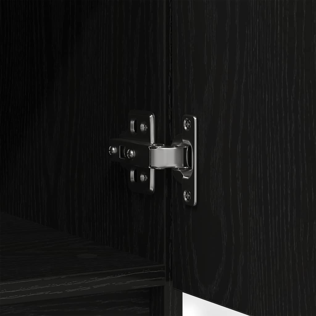 Credenza con Cassetti Rovere Nero 71x35x84 cm Legno Multistrato - homemem39