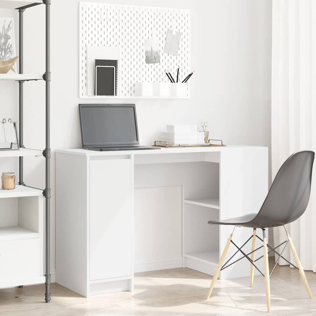 Scrivania Bianca 120x42x76 cm in Legno Multistrato - homemem39