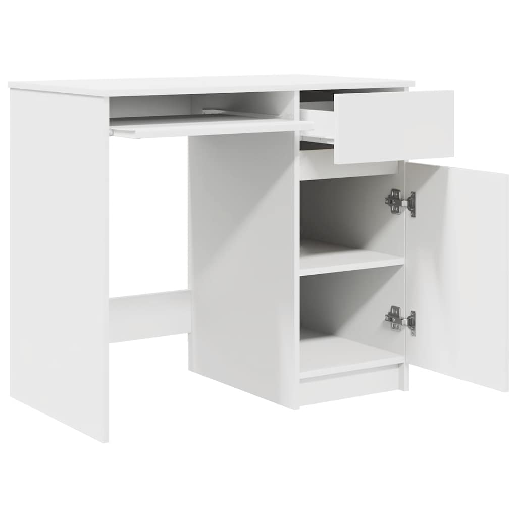Scrivania Bianca 86x49x76 cm in Legno Multistrato - homemem39