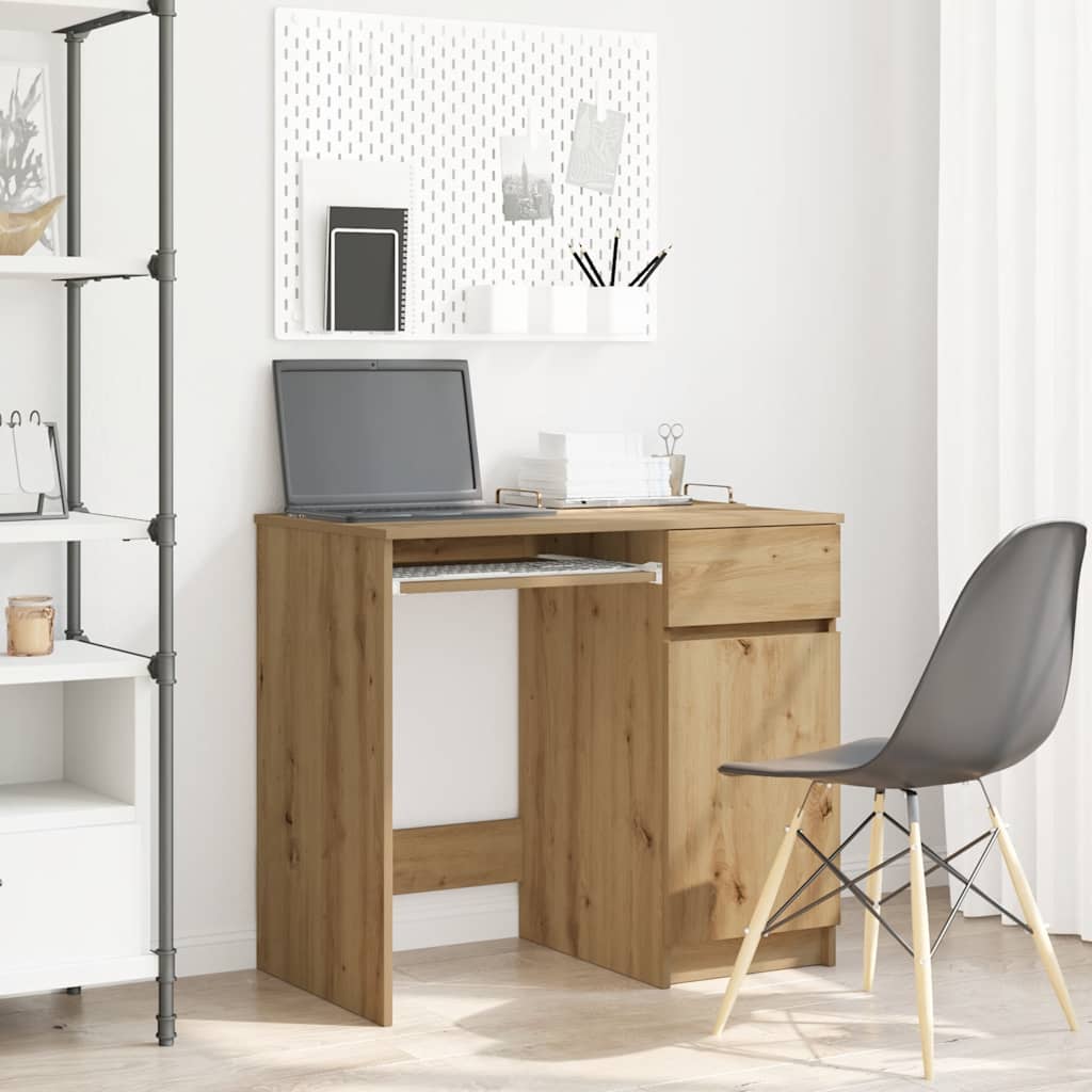 Scrivania Rovere Artigianale 86x49x76 cm in Legno Multistrato - homemem39