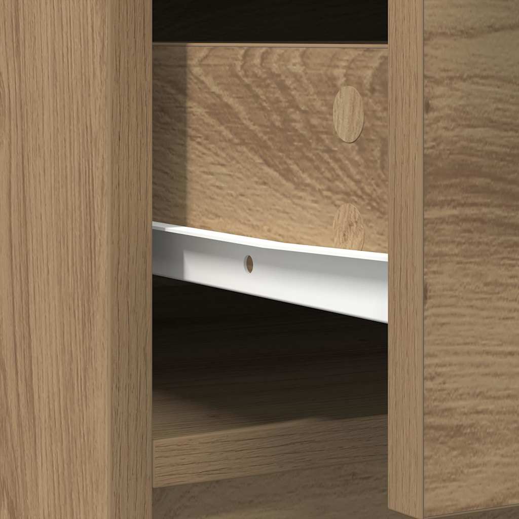 Credenza con Cassetti e Ante Rovere Artigianale 70,5x34x74,5 cm