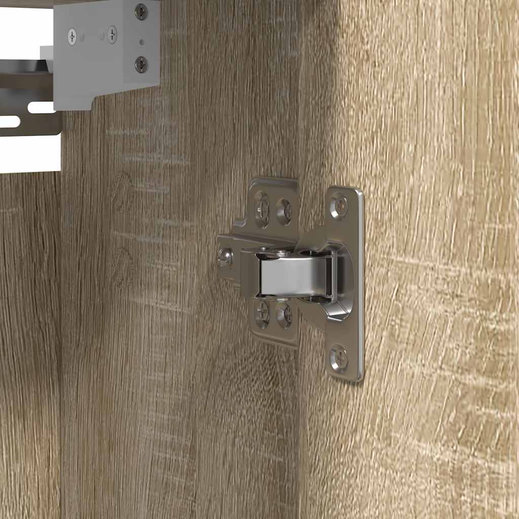 Pensile da Bagno con Specchio Rovere Sonoma 60x21x60 cm | homemem39